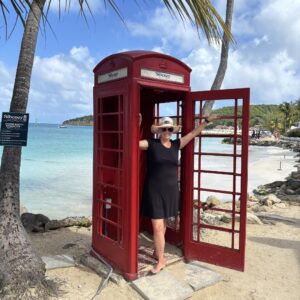 Iconoic red phone booking in Dickinson Bay Antigua