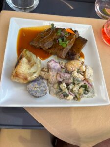 Dinner Day 2 - braised ribs and potato salad