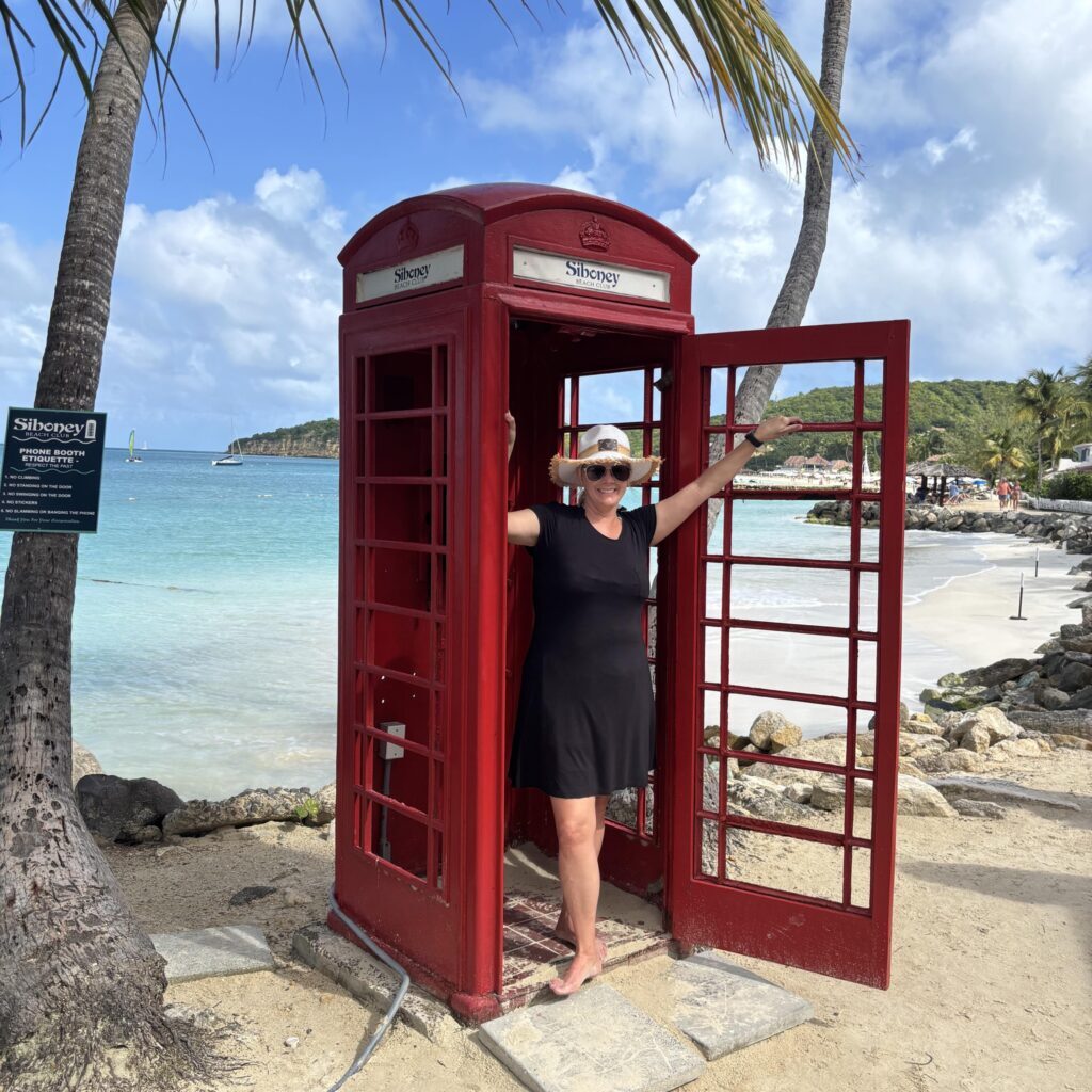 Iconoic red phone booking in Dickinson Bay Antigua