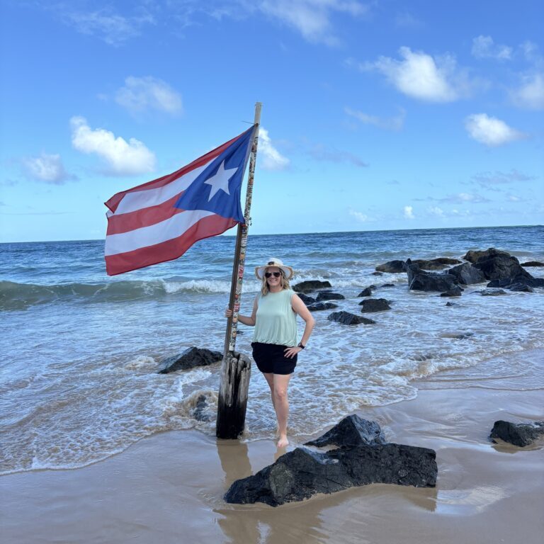 Puerto Rico flag on Condado Beach